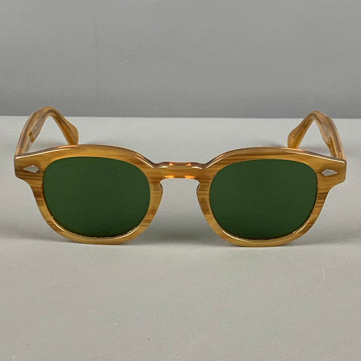 MOSCOT Beige Tortoise Shell Acetate Lemtosh Sunglasses