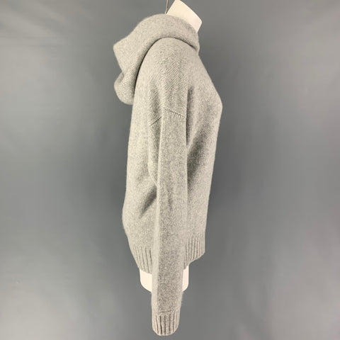 RAEY Size S Grey Heather Cashmere Hooded Sweater
