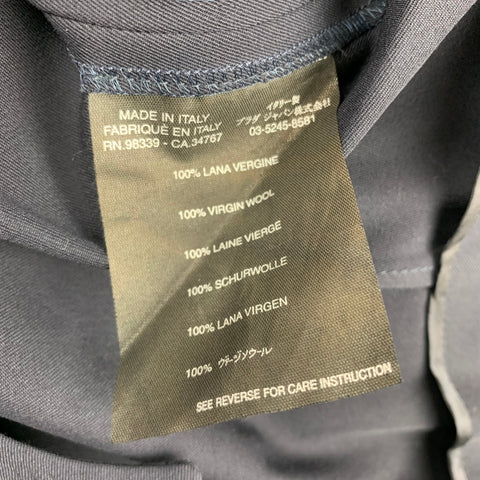 PRADA Size 2 Navy Virgin Wool Belted Pleated Dress Pants
