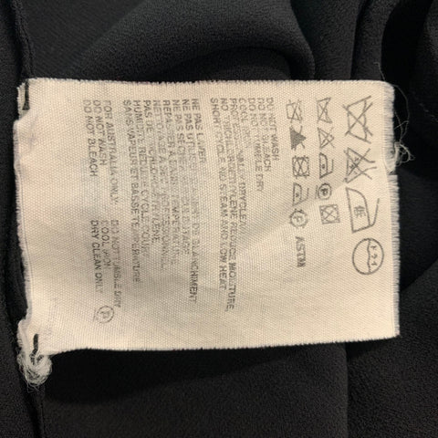 JIL SANDER Talla 8 Blusa de manga larga lisa de seda negra