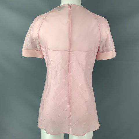 NONOO Size 6 Light Pink Quilted Stitch Blouse