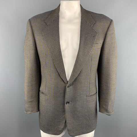 BELVEST 40 Manteau de sport à revers cranté en laine pied-de-poule marron et bleu marine