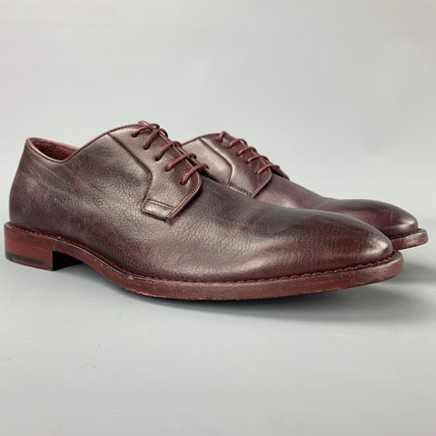 PAUL SMITH Size 8 Burgundy Antique Leather Lace Up Flexible Travel Shoes