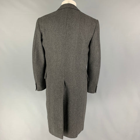 GIANFRANCO FERRE Size 40 Grey Herringbone Wool Coat
