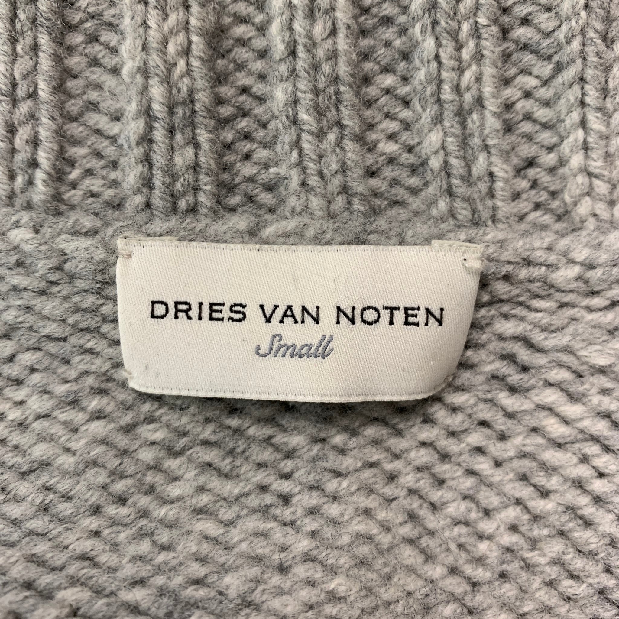 DRIES VAN NOTEM カーディガン S DRIES VAN NOTEN Size S Grey Wool Zip Up Cardigan – Sui Generis