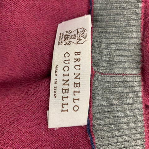BRUNELLO CUCINELLI Size S Burgundy Cotton Buttoned Vest
