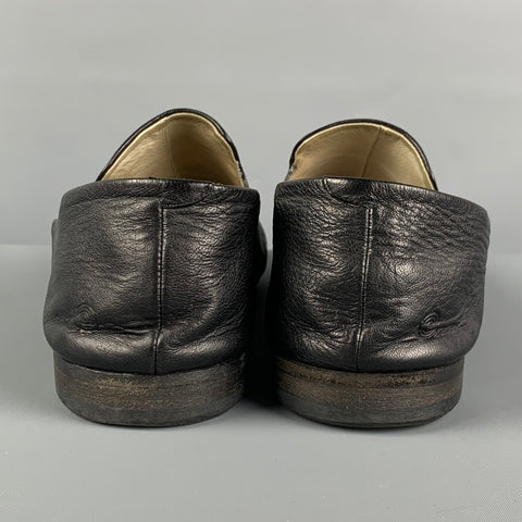 MARSELL Talla 11 Mocasines de cuero desgastados negros