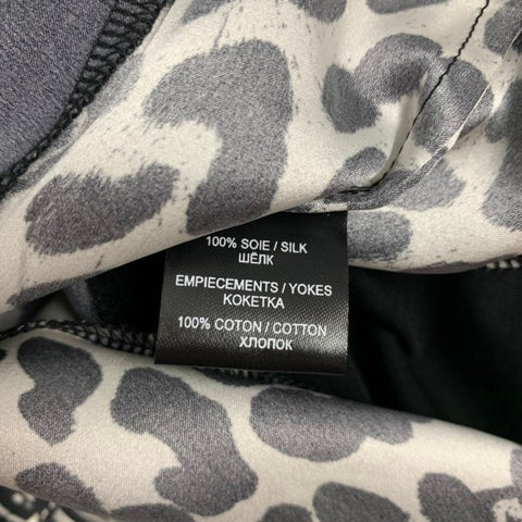 BARBARA BUI Blusa extragrande de tejidos mixtos de seda en blanco y negro talla S