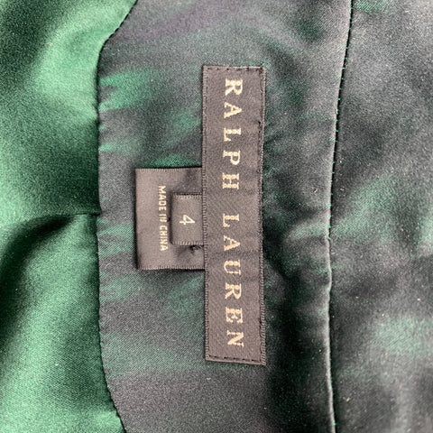 RALPH LAUREN Black Label Size 4 Dark Green & Black Silk / Acetate Jacket Blazer