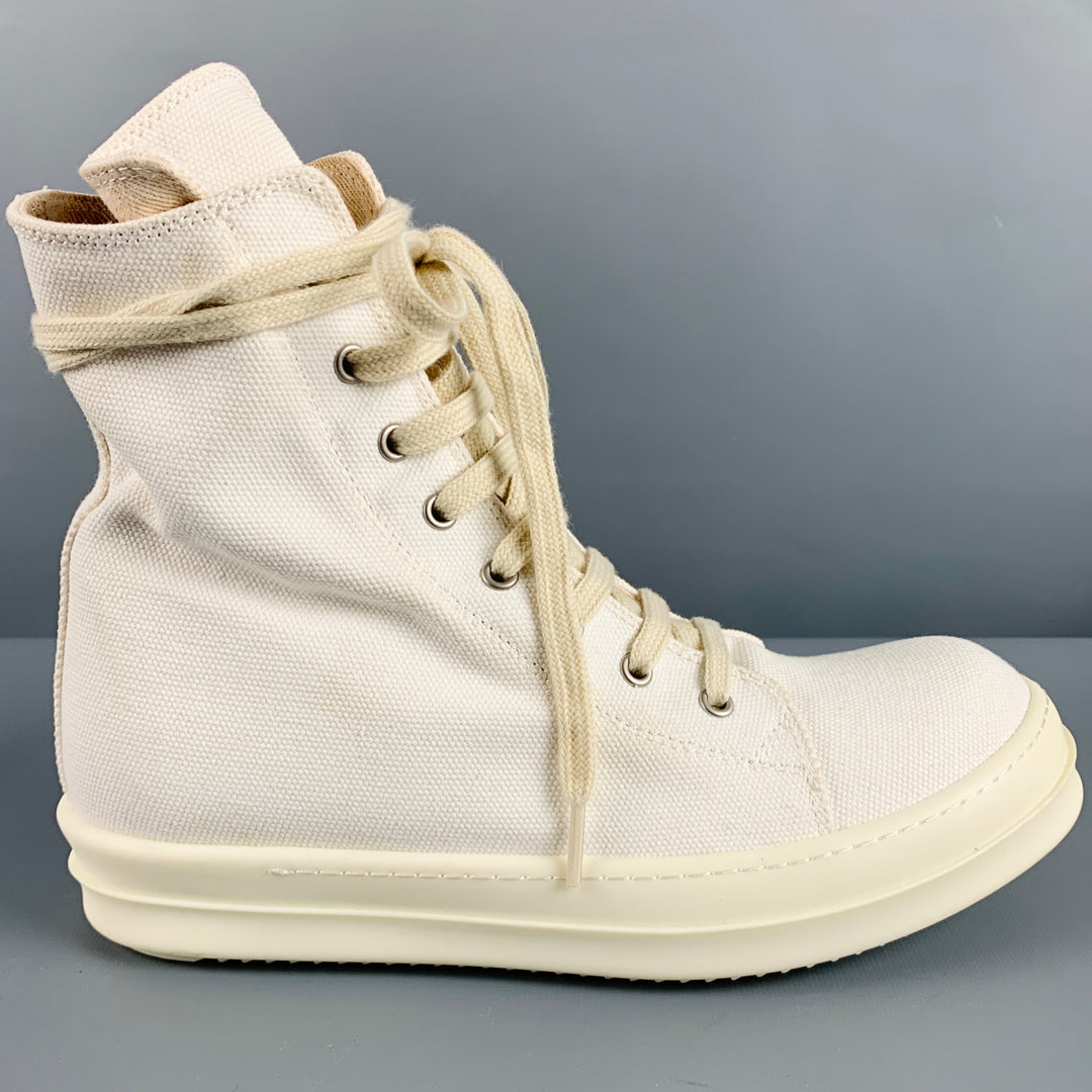 DRKSHDW Size 9 White Canvas High Top Sneakers
