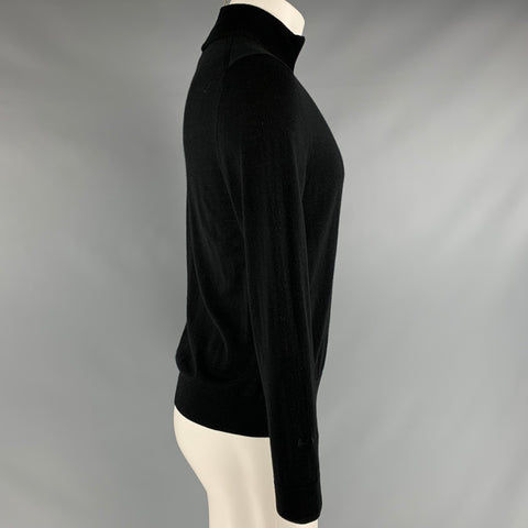 PAUL SMITH Size S Black Merino Wool Zip Up Pullover