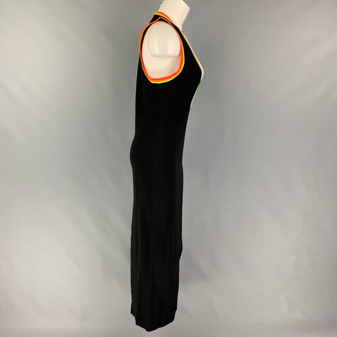 CHRISTOPHER JOHN ROGERS Size M Black Viscose Blend Stretch Maxi Dress