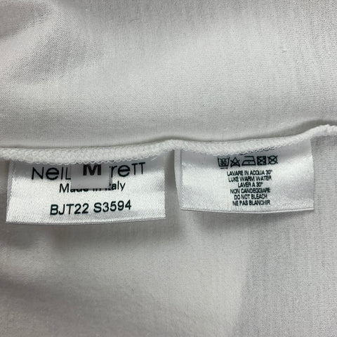 NEIL BARRETT Size M White Black Lighting Bolt Sleeveless T-shirt