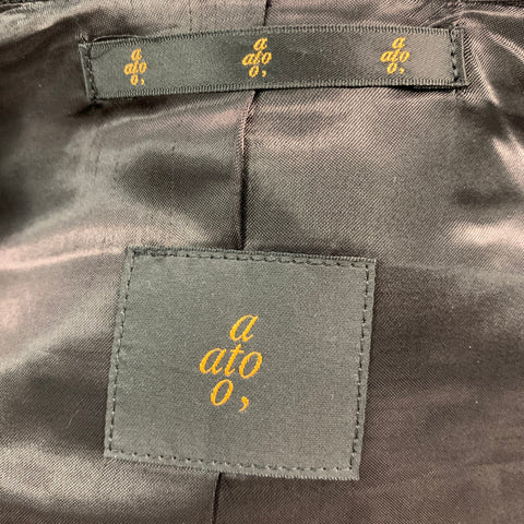 ATO Size 36 Black Wool Silk Double Breasted Vest