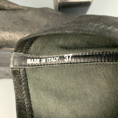 RICK OWENS Talla 7 Botas sin cordones de piel de cordero de cuero negro