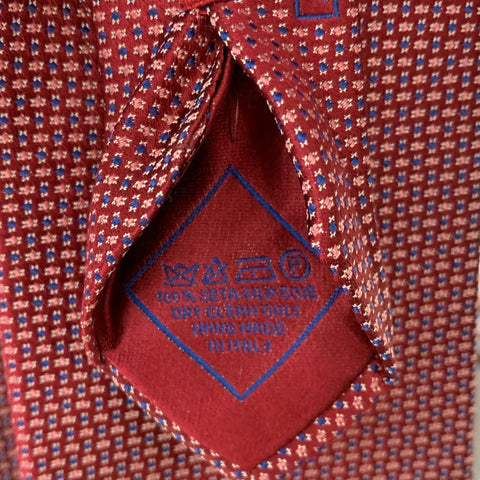 BRIONI Cravate en soie cloutée rouge et bleue