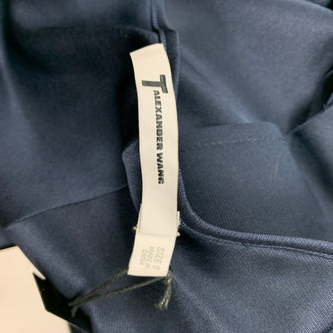 T by ALEXANDER WANG Size 0 Navy Silk Sleeveless Dress