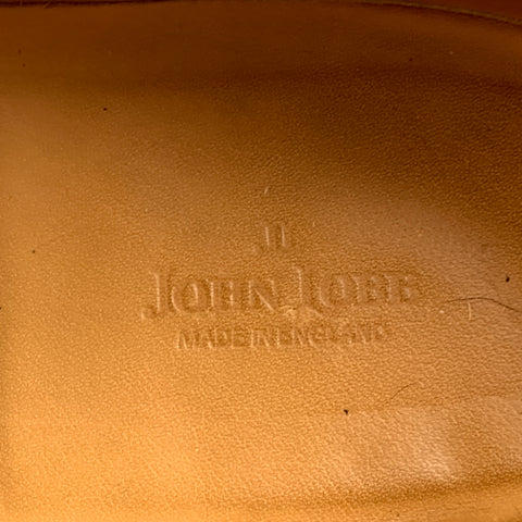JOHN LOBB Fencote Size 9.5 Black Leather Penny Loafers