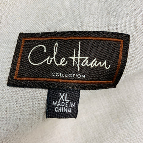 COLE HAAN COLLECTION Size XL Beige Linen Zip Up Jacket