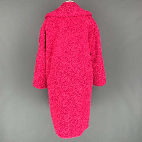 ALICE + OLIVIA Size S Pink Polyester Textured Shawl Collar Coat