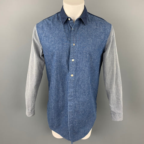 LEVI'S MADE & CRAFTED Size S Indigo Mixed Fabrics Cotton Oversized Long Sleeve Shirt