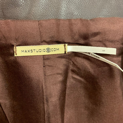 MAXSTUDIO Veste en cuir marron taille S