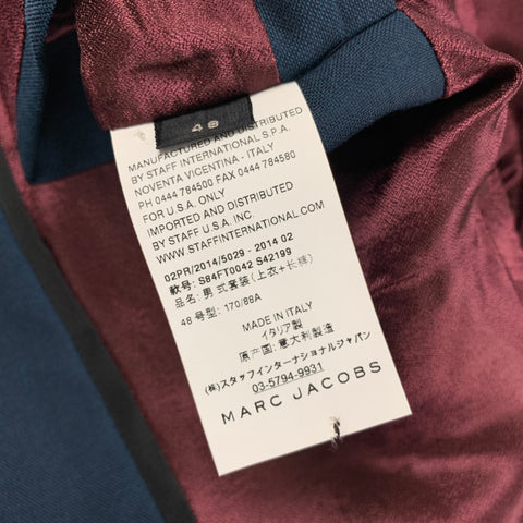 MARC JACOBS Size 38 Blue Wool Mohair Notch Lapel Suit