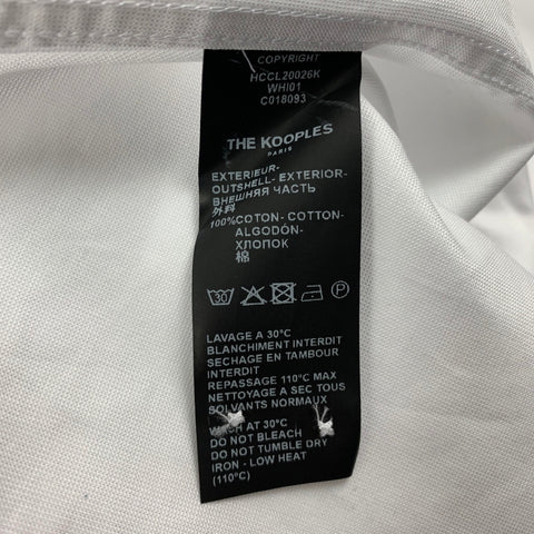 THE KOOPLES Size L White & Black Cotton Nehru Collar Long Sleeve Shirt