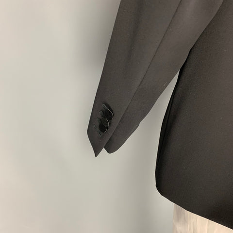 BURBERRY PRORSUM Size 44 Black Wool Tuxedo Sport Coat