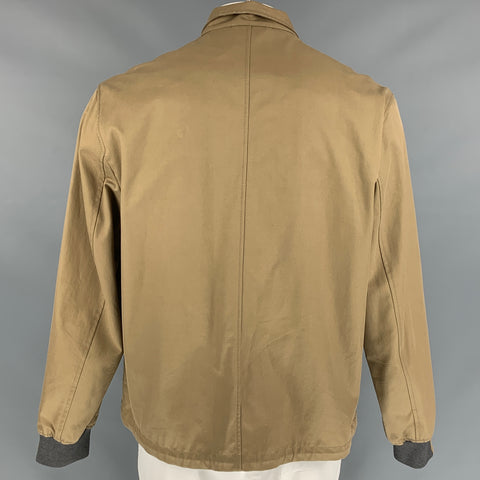 LANVIN Size 44 Tan Cotton Zip Up Jacket