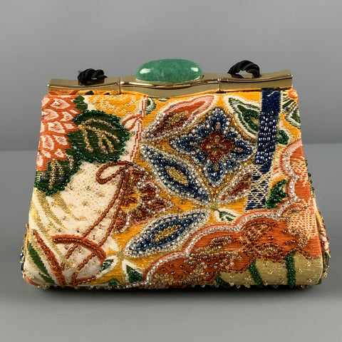 NATORI Multi-Color Beaded Clutch Handbag