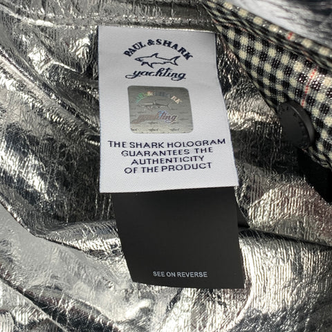 NICK WOOSTER x PAUL & SHARK Size M Black & Cream Checkered Nylon Hooded Coat