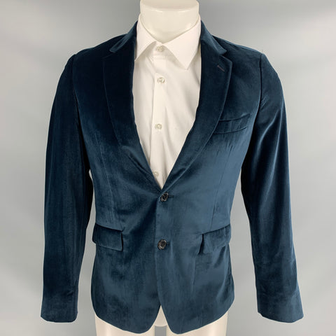 PAUL SMITH Kensington Fit Size 38 Regular Navy Velvet Wool Notch Lapel Sport Coat