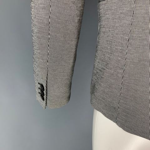 JOHN VARVATOS Size 36 Black Beige Pinstripe Cotton Polyester Sport Coat