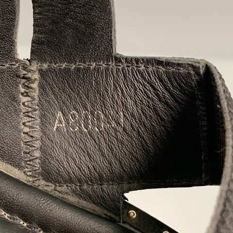 DOLCE & GABBANA Size 10 Black Studded Leather Sandals