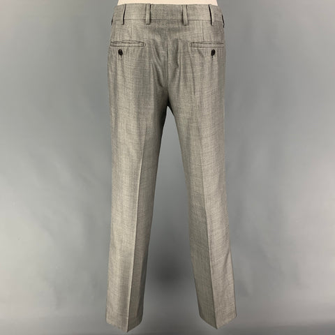 PRADA Taille 36 Costume à revers cranté en laine et soie gris clair