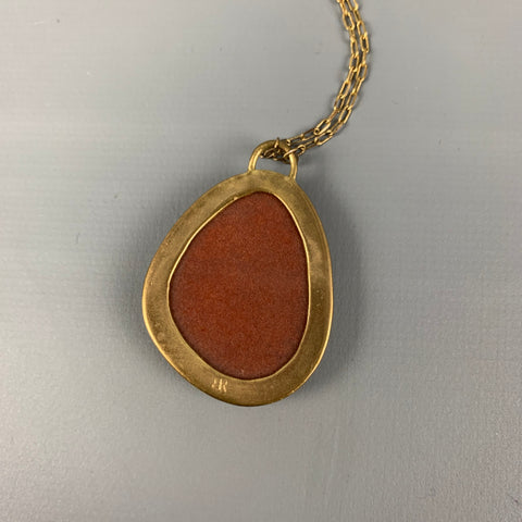 BANANA REPUBLIC Gold Brown Chain Link Stone Necklace