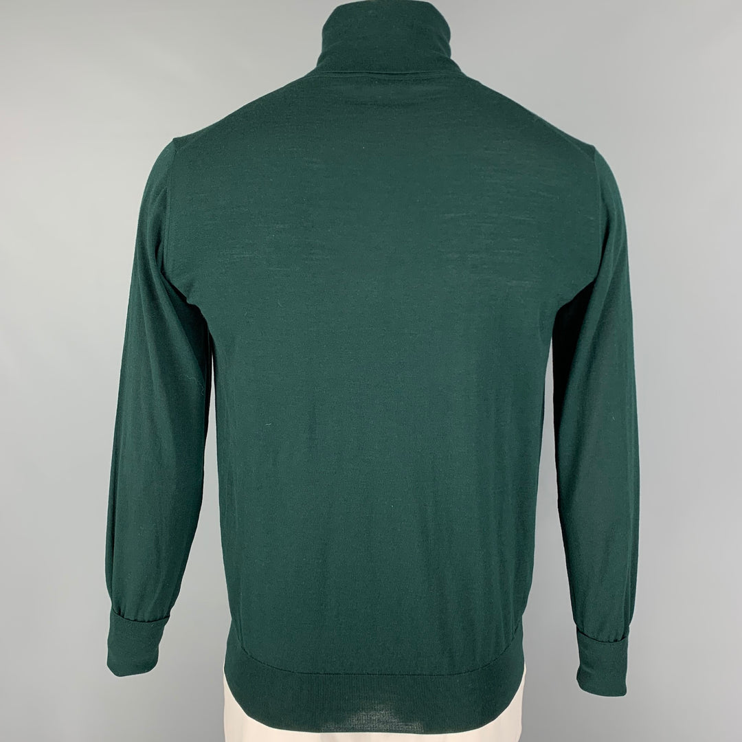 THOM SWEENEY Size L Green Knit Merino Wool Turtleneck Pullover