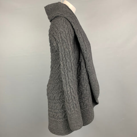 RALPH LAUREN Black Label Taille L Cardigan ouvert en laine / cachemire anthracite