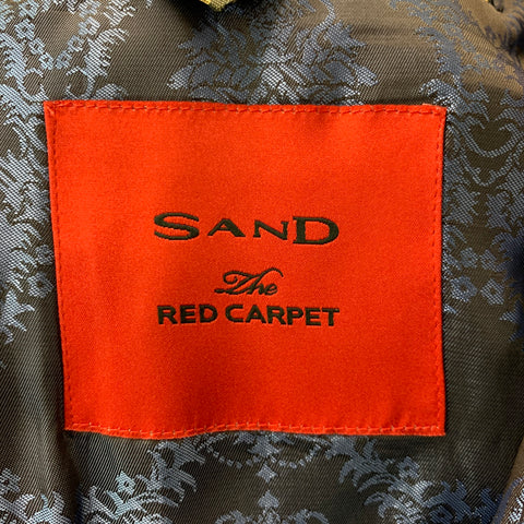 SAND Size 42 Navy Jacquard Cupro Notch Lapel Sport Coat