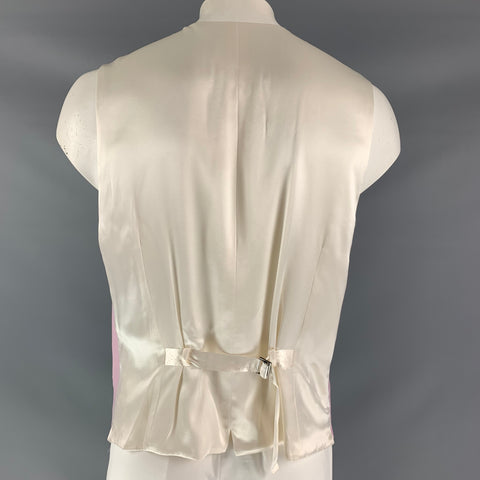 DOLCE & GABBANA Size 44 Solid Wool Buttoned Pink Vest