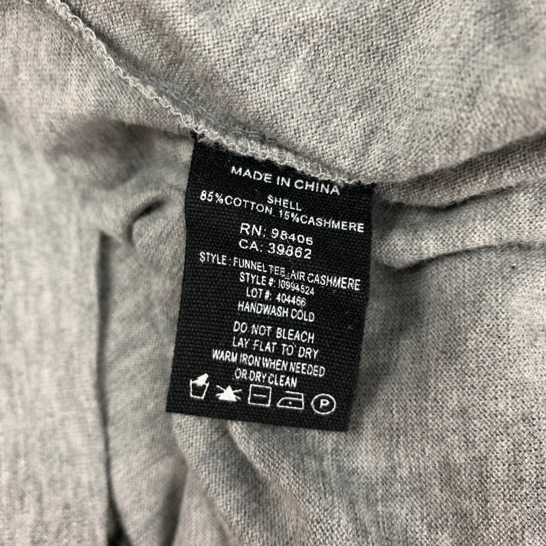 THEORY Size M Grey Heather Cotton Cashmere Turtleneck Pullover