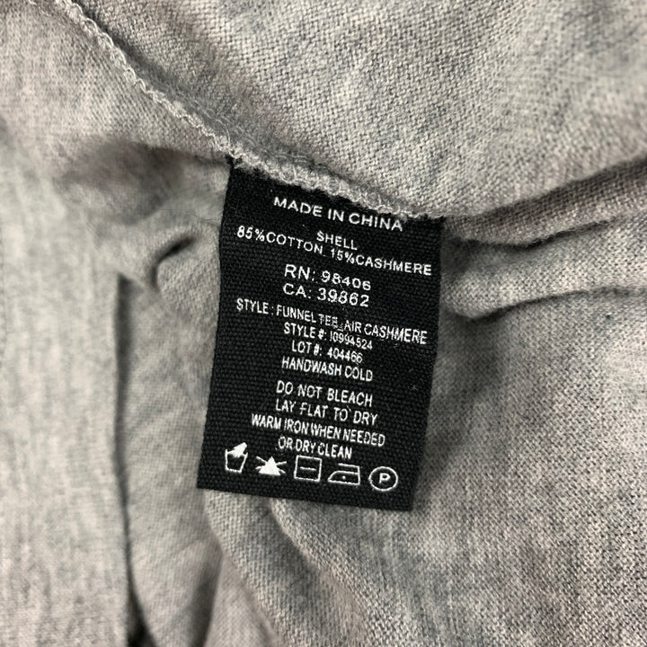 THEORY Size M Grey Heather Cotton Cashmere Turtleneck Pullover