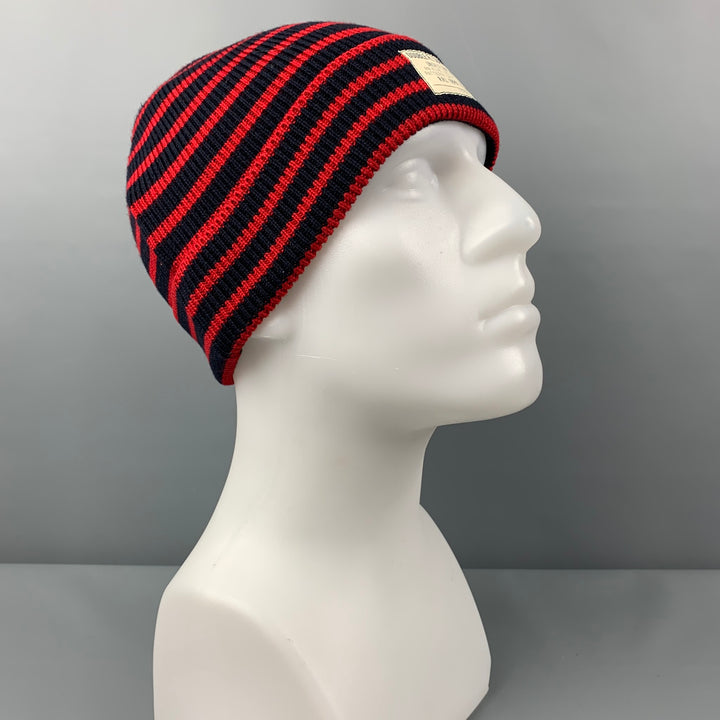 RRL by RALPH LAUREN Red Navy Stripe Cotton Beanie
