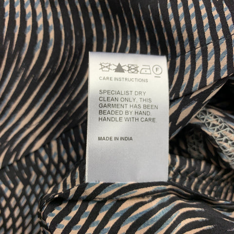 PETER PILOTTO Size 6 Multi-Color Sequined Beaded Silk Shift Dress