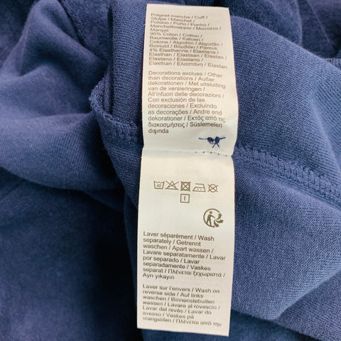 LACOSTE Size M Navy Terry Cloth Cotton Polyester Polo