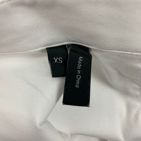 THEORY Size XS White Cotton Blend Button Down Long Sleeve Shirt