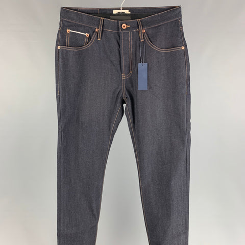 TAYLOR STITCH Taille 32 Jean Slim Indigo Contrast Stitch Coton/Polyester