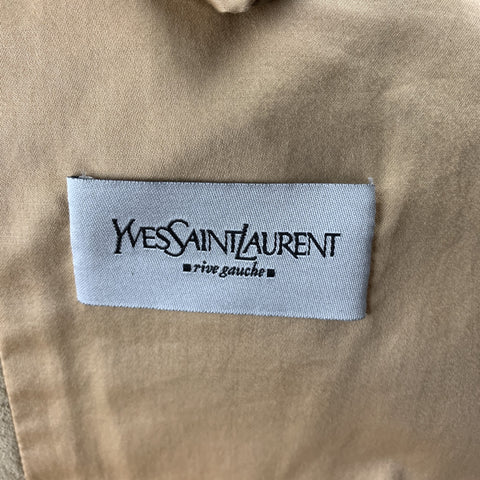 YVES SAINT LAURENT Rive Gauche Size 42 Natural Suede Notch Lapel Jacket