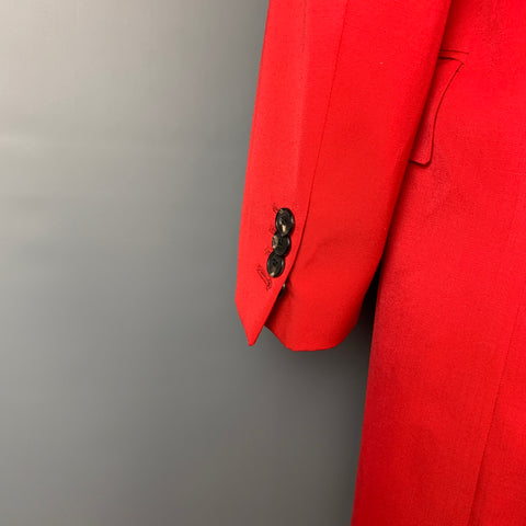 PAUL SMITH Abrigo rojo con solapa de muesca en mezcla de lana talla M